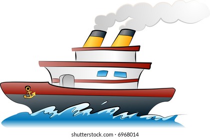 Ship Illustration Illustration Ship Sailing Across Stock Vector ...