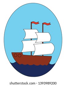 Ship illustration vector on white background 