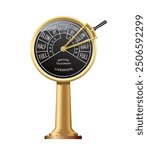 Ship instruments. Engine telegraph (RMS Titanic) on a white background. Vector realistic illustration