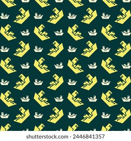 Ship interesting trendy multicolor repeating pattern vector illustration yellow design