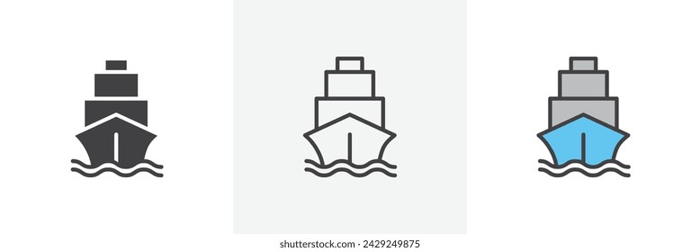 Ship Isolated Line Icon Style Design. Simple Vector illustration