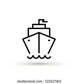 ship isolated minimal icon. liner graph line vector icon for websites and mobile minimalistic flat design.