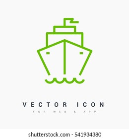 ship isolated minimal icon. liner graph line vector icon for websites and mobile minimalistic flat design.
