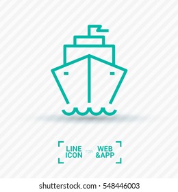 ship isolated minimal icon. liner graph line vector icon for websites and mobile minimalistic flat design.