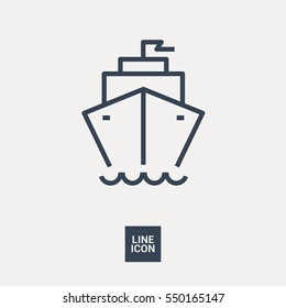 ship isolated minimal icon. liner graph line vector icon for websites and mobile minimalistic flat design.
