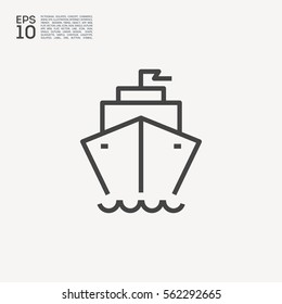 ship isolated minimal icon. liner graph line vector icon for websites and mobile minimalistic flat design.