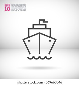 ship isolated minimal icon. liner graph line vector icon for websites and mobile minimalistic flat design.