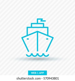ship isolated minimal icon. liner graph line vector icon for websites and mobile minimalistic flat design.