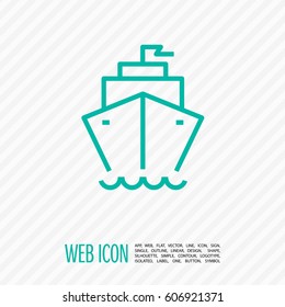 ship isolated minimal icon. liner graph line vector icon for websites and mobile minimalistic flat design.