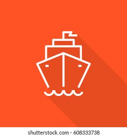 ship isolated minimal icon. liner graph line vector icon for websites and mobile minimalistic flat design.