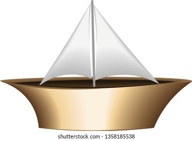 Ship isolated, vector