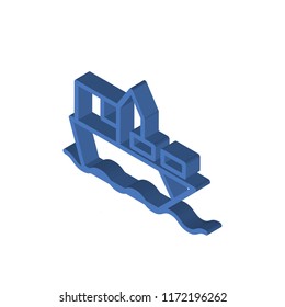 Ship isometric left top view 3D icon