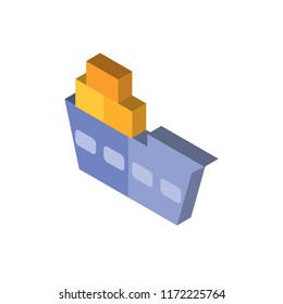 Ship isometric left top view 3D icon