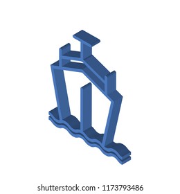 Ship isometric left top view 3D icon
