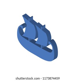 Ship isometric left top view 3D icon