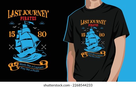 Ship journey with sea master t-shirt design 