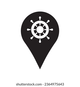 ship landmark location logo icon.