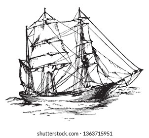 Pen Drawing Old Ship Stock Illustration 1398094310 | Shutterstock