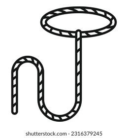 Ship lasso icon outline vector. Cowboy rope. Rodeo cord