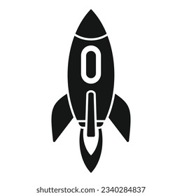 Ship launch icon simple vector. Rocket fire. Sky startup