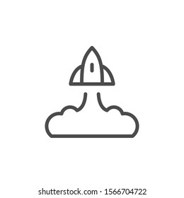 Ship launch line outline icon