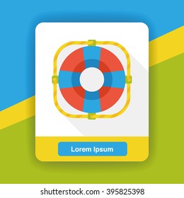 ship lifebuoy flat icon
