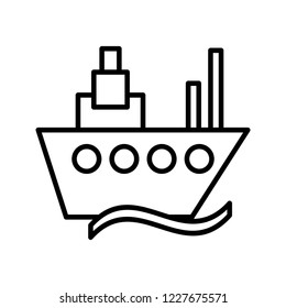 Ship line black icon