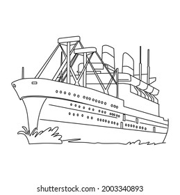 Ship Line Drawing Clip Art 