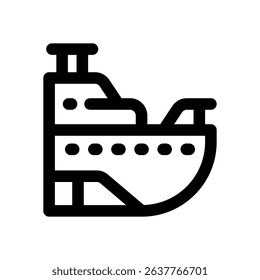 ship line icon. Clean and minimalist vector icon for websites, mobile apps, presentations, and logos. Fully scalable and customizable for any project.