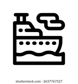 ship line icon. Clean and minimalist vector icon for websites, mobile apps, presentations, and logos. Fully scalable and customizable for any project.