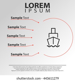 ship line icon. ship infographics template