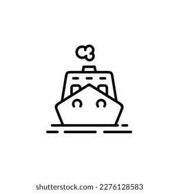 Ship line icon isolated on white background