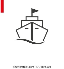 Ship line icon on white