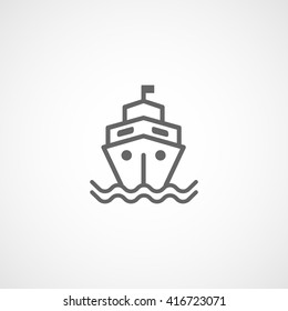 Ship Line Icon On White Background