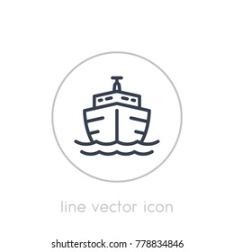 Ship line icon on white