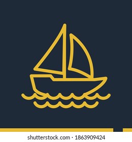 ship line icon, outline vector illustration.