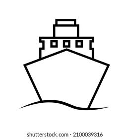 Ship line icon, shipping by sea vector logo isolated on white background