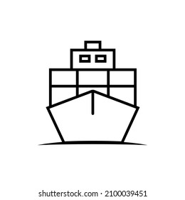 Ship line icon, shipping by sea vector logo isolated on white background