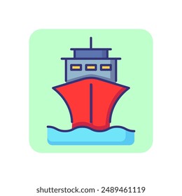 Ship line icon. Steamer, cruise, liner. Transport concept. Vector illustration can be used for topics like transportation, travel, vacation