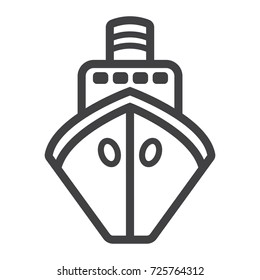 Ship line icon, transport and boat, travel sign vector graphics, a linear pattern on a white background, eps 10.