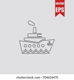 Ship line icon in trendy isolated on grey background.Vector illustration.