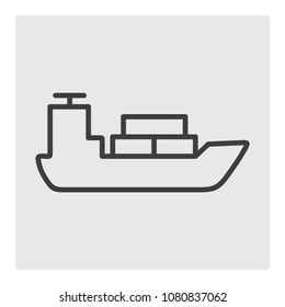 Ship line icon vector