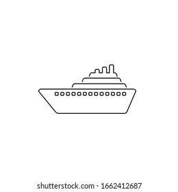Ship line icon vector. Cruise ship symbol icon illustration