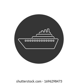 Ship line icon vector. Cruise ship symbol icon illustration