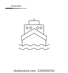 Ship Line Icon Vector Design.