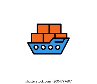 Ship line icon. Vector symbol in trendy flat style on white background. Commerce sing for design.