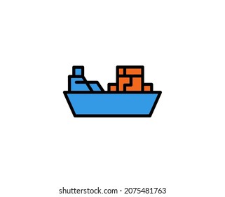 Ship line icon. Vector symbol in trendy flat style on white background. Commerce sing for design.
