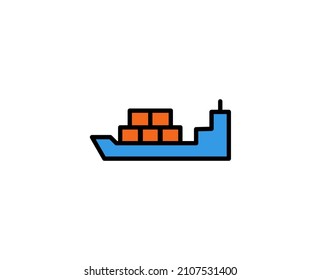 Ship line icon. Vector symbol in trendy flat style on white background. Commerce sing for design.