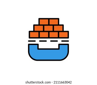 Ship line icon. Vector symbol in trendy flat style on white background. Commerce sing for design.