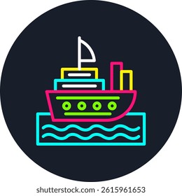 Ship Line Multi Colour Circle